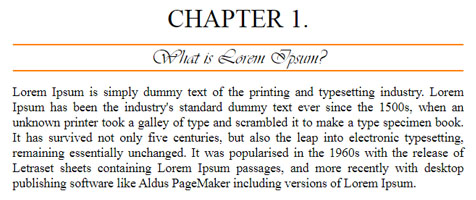 Chapter heading styles