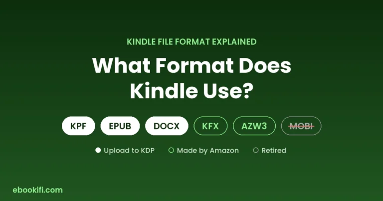 Kindle file format explained: KPF, EPUB and DOCX for KDP uploads, KFX and AZW3 made by Amazon, MOBI retired